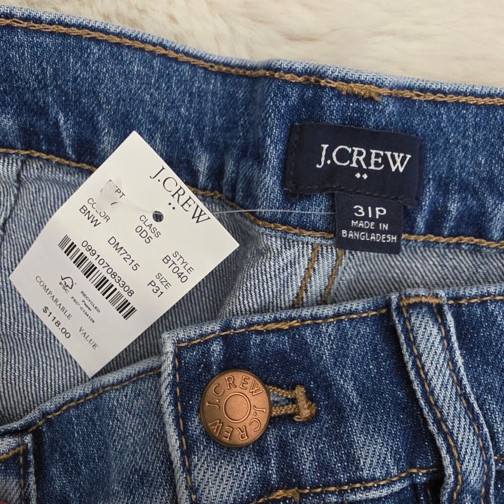 NWT J. Crew High-Rise Cropped Patch Pocket Utility Jeans 31P Dark Wash Stretch - Picture 11 of 11